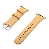 Silver Buckle Silicone Strap For Apple Watch Series 49 / 45 / 44 / 42mm - Walnut