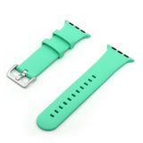 Silver Buckle Silicone Strap For Apple Watch Series 41 / 40 / 38mm - Mint Green