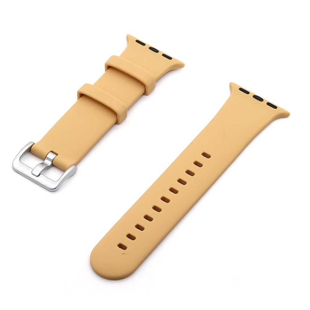 Silver Buckle Silicone Strap For Apple Watch Series 41 / 40 / 38mm - Walnut