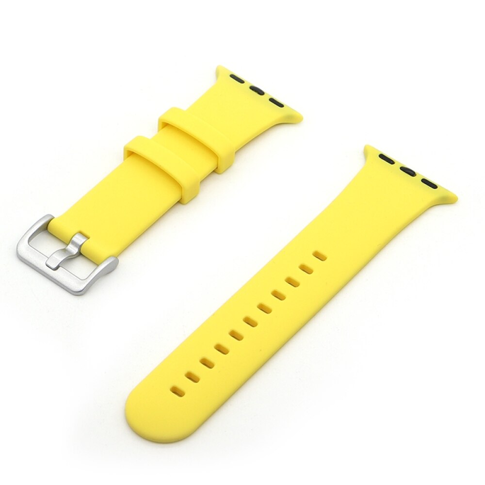 Silver Buckle Silicone Strap For Apple Watch Series 41 / 40 / 38mm - Yellow