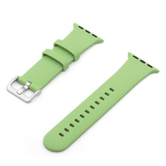 Silver Buckle Silicone Strap For Apple Watch Series 49 / 45 / 44 / 42mm - Green