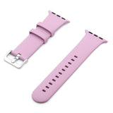 Silver Buckle Silicone Strap For Apple Watch Series 49 / 45 / 44 / 42mm - Lavender Purple