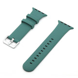 Silver Buckle Silicone Strap For Apple Watch Series 49 / 45 / 44 / 42mm - Pine Needle Green