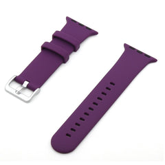 Silver Buckle Silicone Strap For Apple Watch Series 49 / 45 / 44 / 42mm - Purple