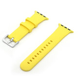 Silver Buckle Silicone Strap For Apple Watch Series 49 / 45 / 44 / 42mm - Yellow