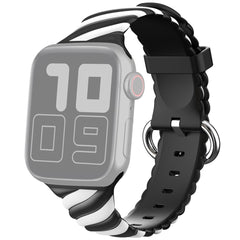 Two-color Twist Band for Apple Watch 49mm / 45mm / 44mm / 42mm - Black White