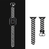 Two-color Twist Band for Apple Watch 49mm / 45mm / 44mm / 42mm - Black White