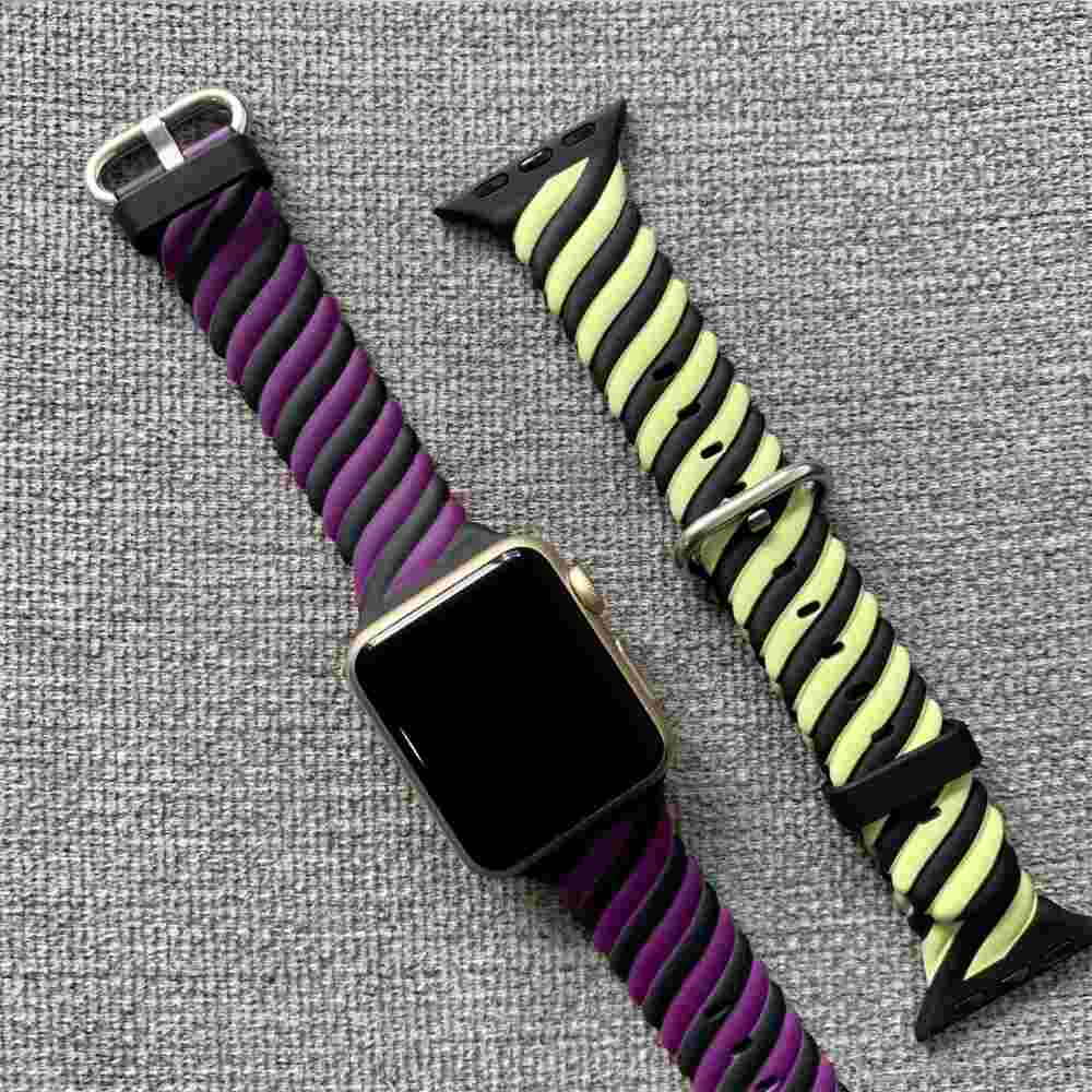 Two-color Twist Band for Apple Watch 49mm / 45mm / 44mm / 42mm - Purple Black