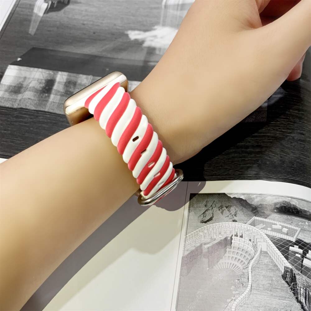 Two-color Twist Band for Apple Watch 49mm / 45mm / 44mm / 42mm - Red White