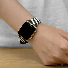 Two-Tone Twist Band for Apple Watch 41mm / 40mm / 38mm - Black White