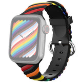 Multi-Tone Twist Band for Apple Watch 41mm / 40mm / 38mm - Rainbow Black