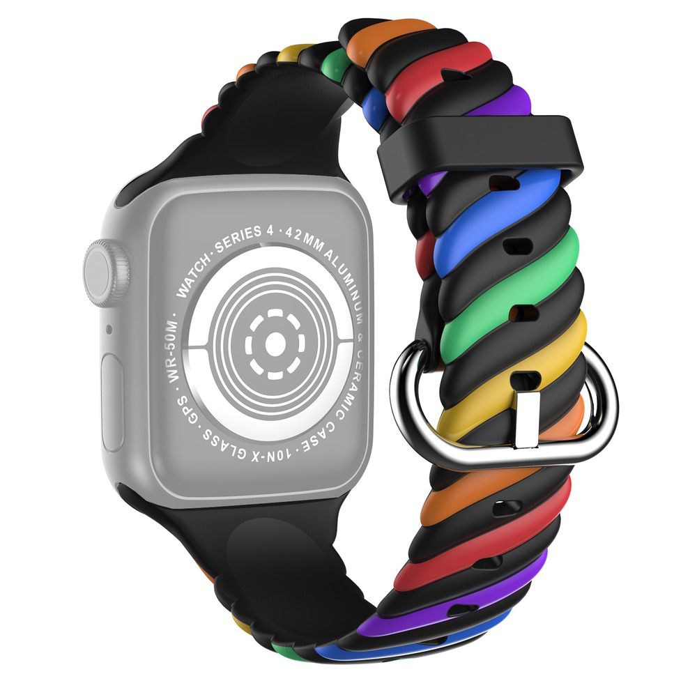 Multi-Tone Twist Band for Apple Watch 41mm / 40mm / 38mm - Rainbow Black