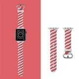 Two-Tone Twist Band for Apple Watch 41mm / 40mm / 38mm - Red White
