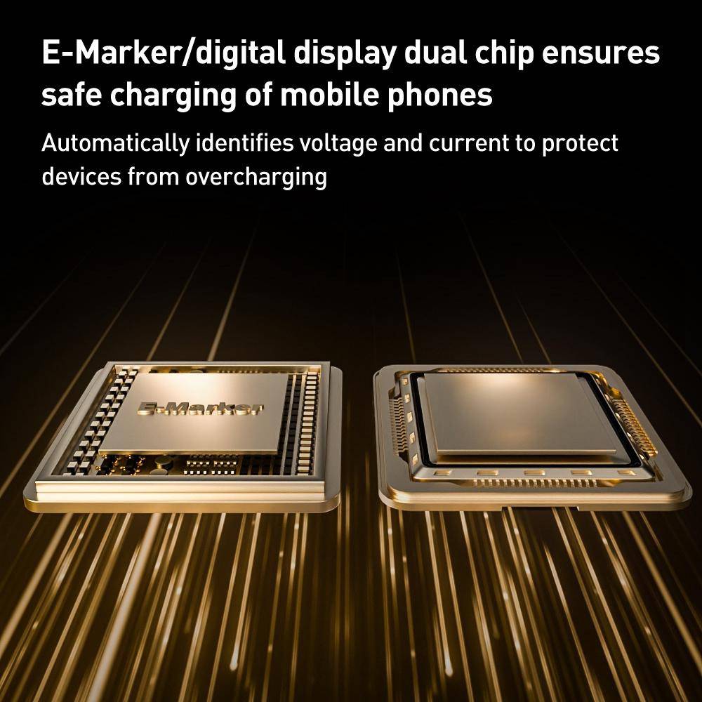 Type-C Male to Female 240W 80Gbps Adapter with Display – White