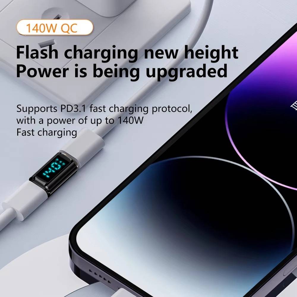 Type-C Male to Male 40Gbps PD140W Data & Video Adapter – Black