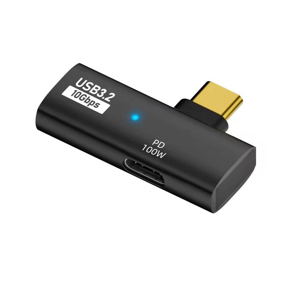 USB-C Male to Type-C + USB3.2 Female 10Gbps PD100W Adapter – Black