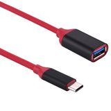 USB-C / Type-C 3.1 Male to USB 3.0 Female OTG Converter Adapter Cable - Red