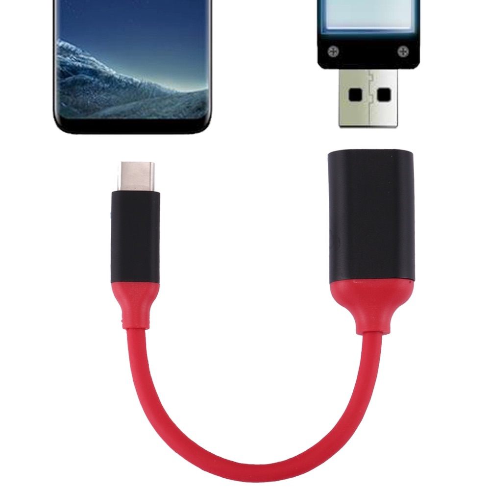 USB-C / Type-C 3.1 Male to USB 3.0 Female OTG Converter Adapter Cable - Red