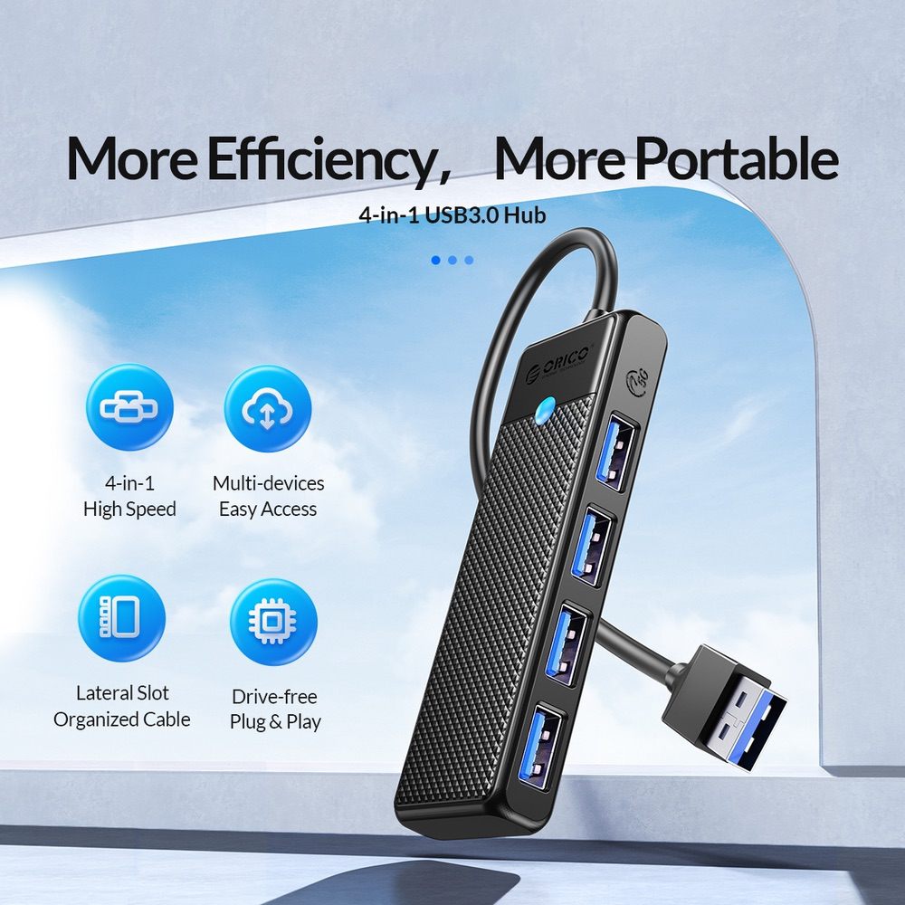 USB HUB 4 in 1 ORICO Multi-function Docking Station Adapter - Black