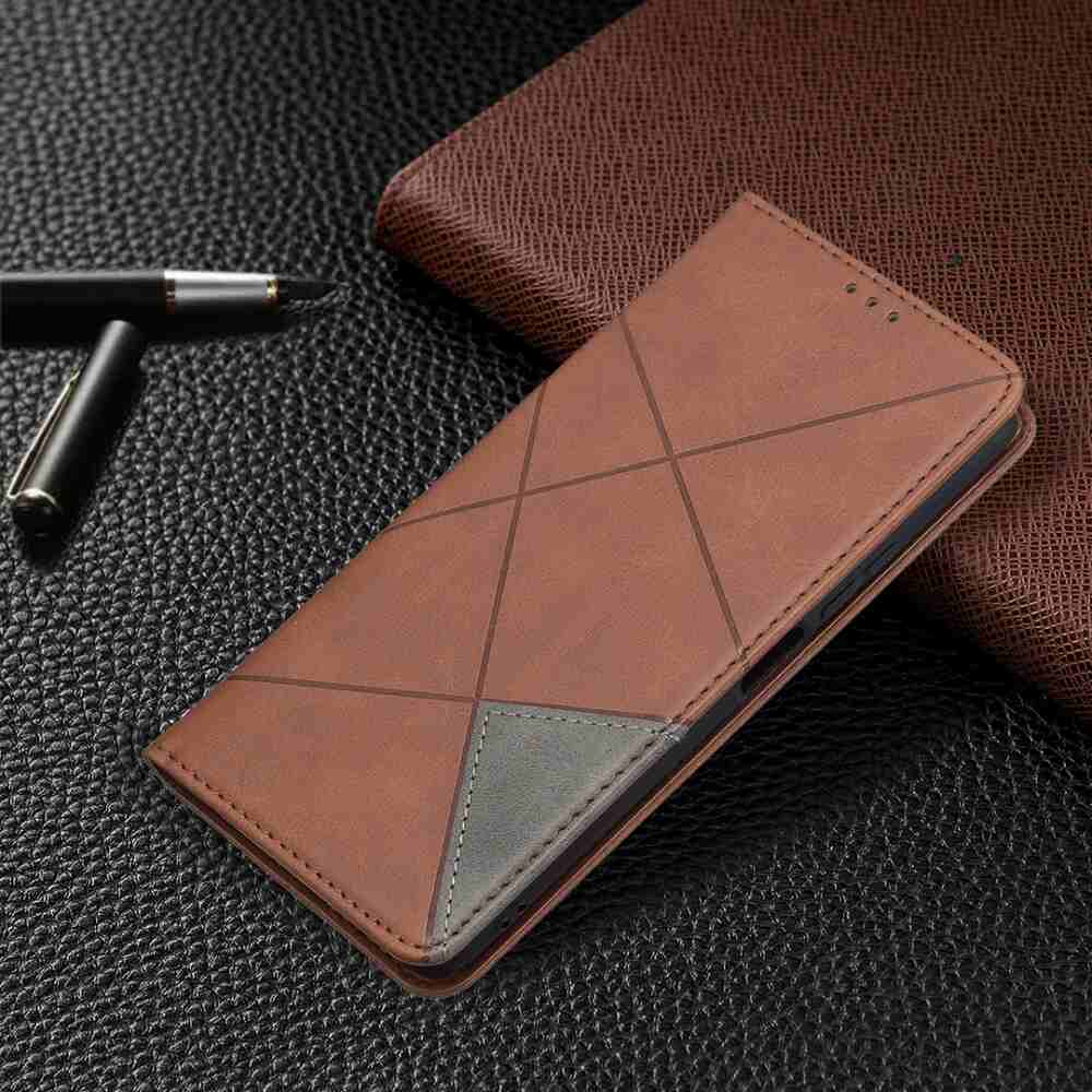 Xiaomi Mi 11 Lite Case Rhombus Texture Flip - Brown