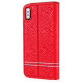 PU Leather Secure Wallet Case for iPhone X, iPhone XS - Red