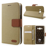 ROAR KOREA Twill Grain Samsung J3 2017 Wallet Case - Khaki