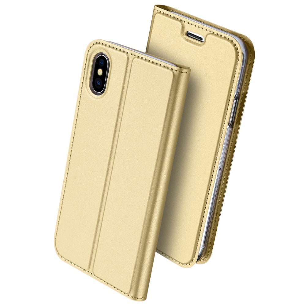 iPhone XS / iPhone X Case Made With PU Leather + TPU - Gold