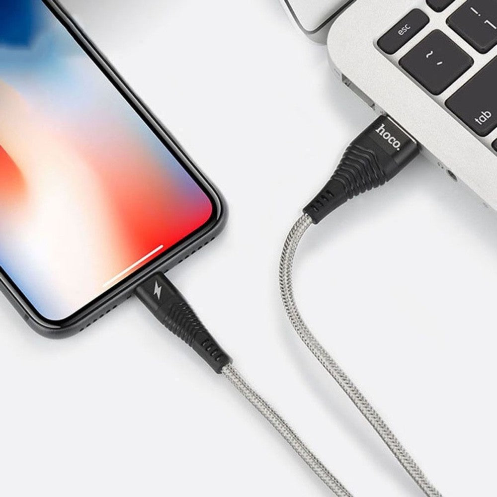 Lightning Cable 1.2M HOCO U32 Unswerving Steel braided