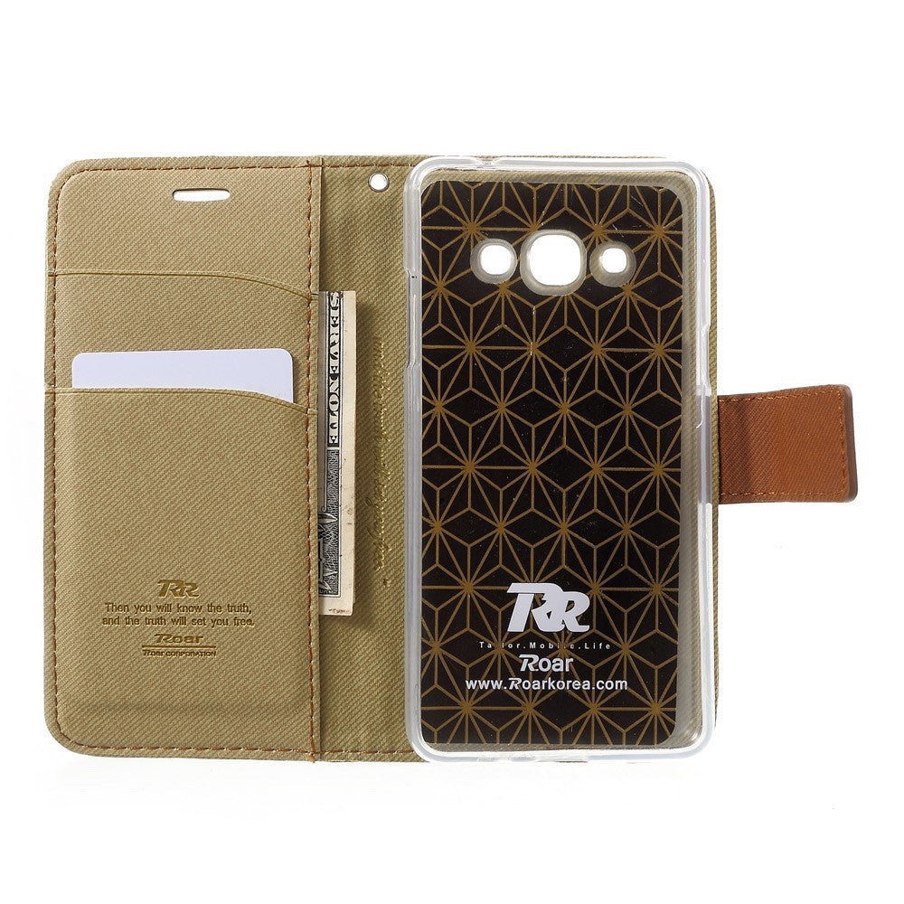 Samsung Galaxy J3 2017 ROAR KOREA Twill Grain Wallet Case - Khaki
