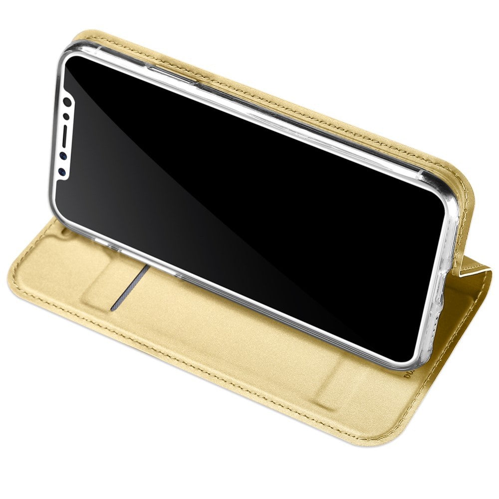 iPhone XS / iPhone X Case Made With PU Leather + TPU - Gold