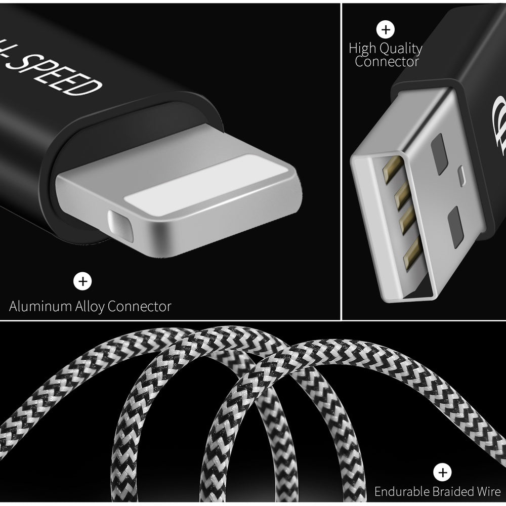Lightning Cable 3M DUX DUCIS Data Sync Charging Woven Cord