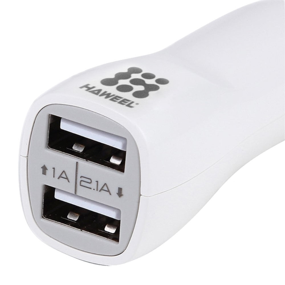 Car Charger HAWEEL Dual USB Port White