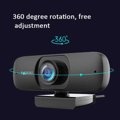 Webcam With Microphone HD 1080P High Definition - Black