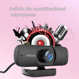 Webcam With Microphone HD 1080P High Definition - Black