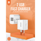 USB Wall Charger VIPFAN Dual USB 5V DC Universal