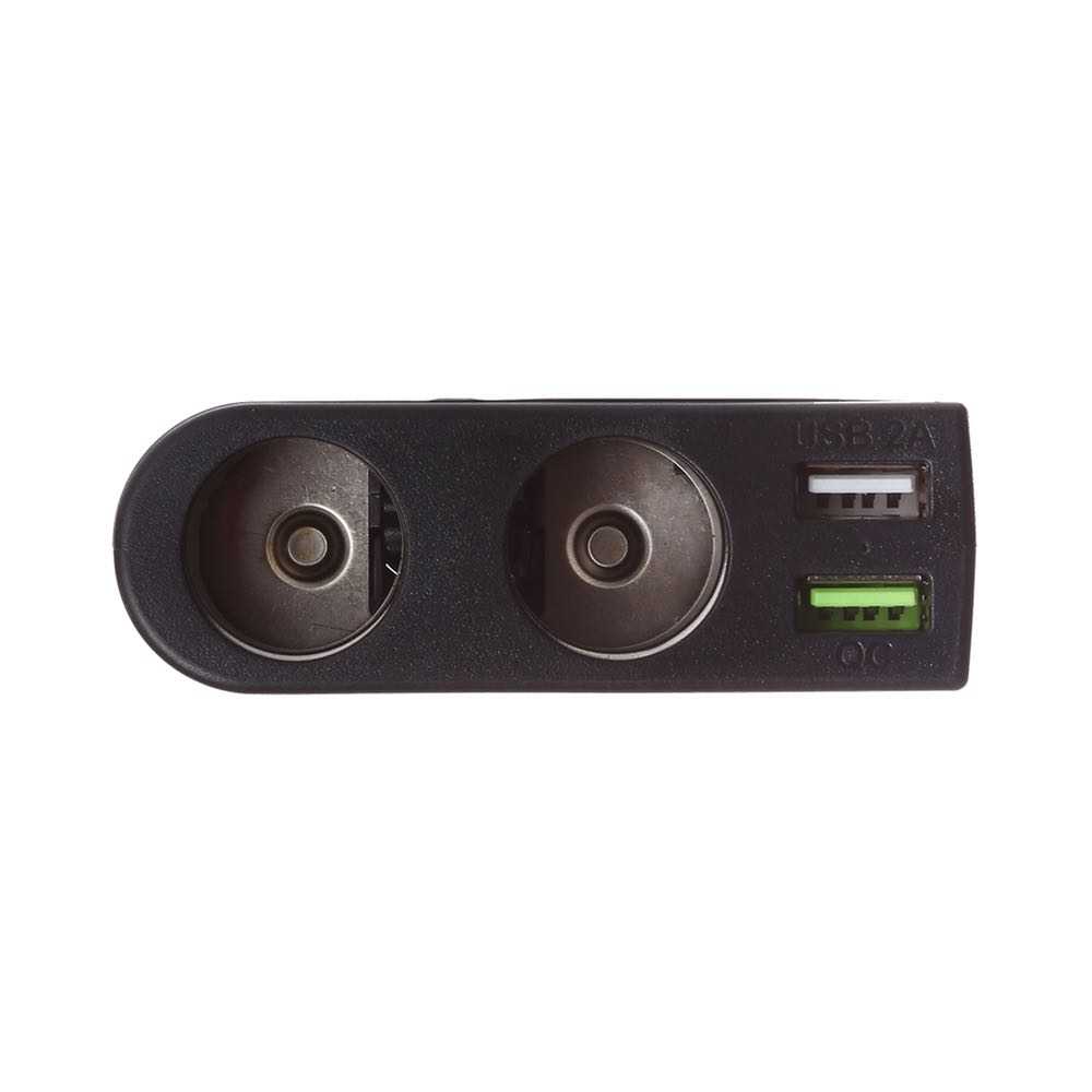 Car Charger Dual USB 6A With 2 Socket Cigarette Lighter Splitter