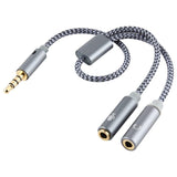 Audio Cable Braided  3.5mm Male to Microphone + Audio Female