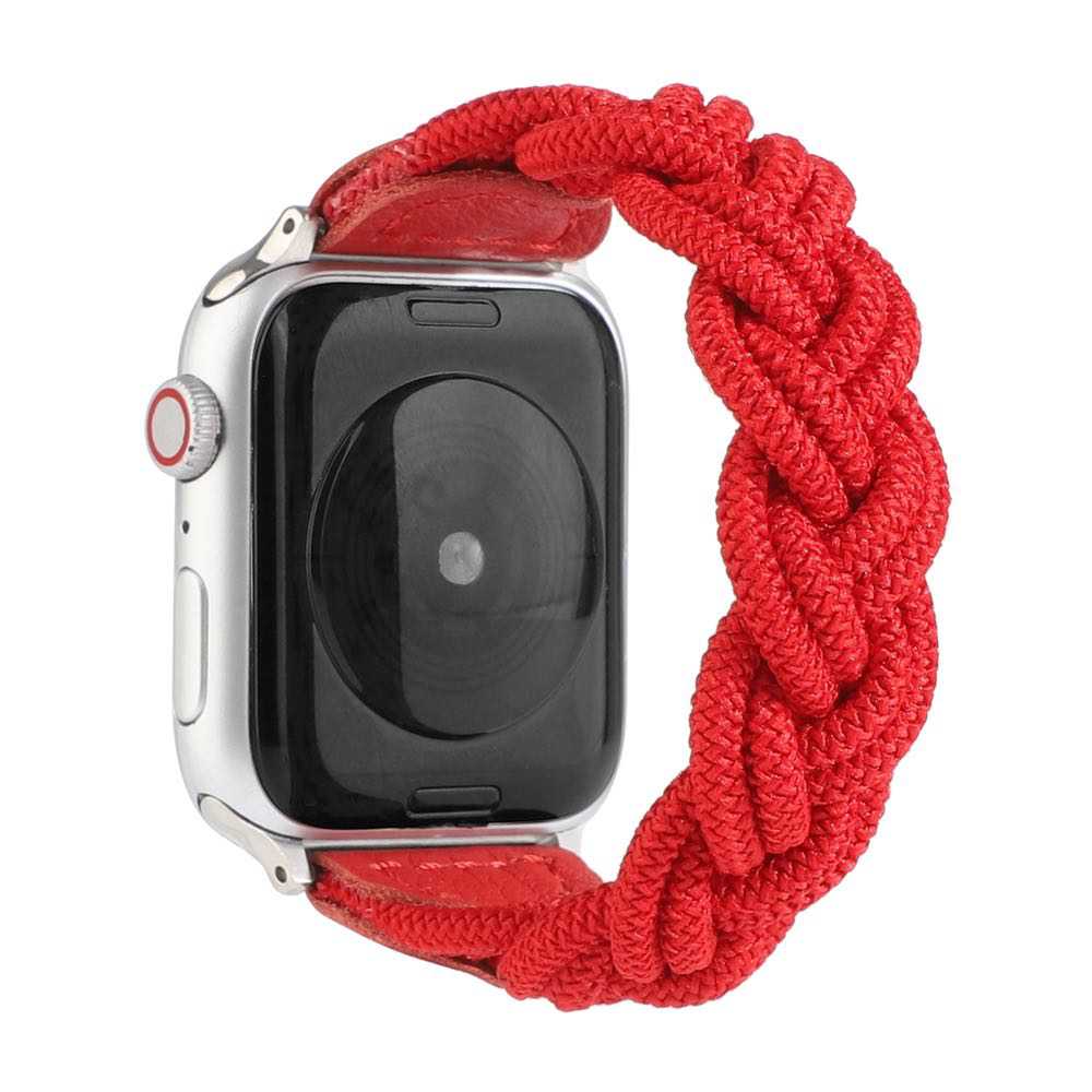 Apple Watch Strap Elastic Woven Watchband 49mm/45mm/44mm/42mm - Red