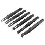 Professional Anti-static Tweezers Kit 6 in 1 - Black