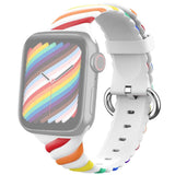 Rainbow White Secure Band for Apple Watch 49/45/44/42mm