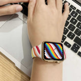 Rainbow White Secure Band for Apple Watch 45/44/42mm