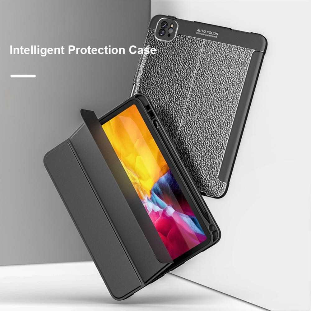 iPad Pro 12.9 2020 4th Gen Case Three-folding Holder - Blue