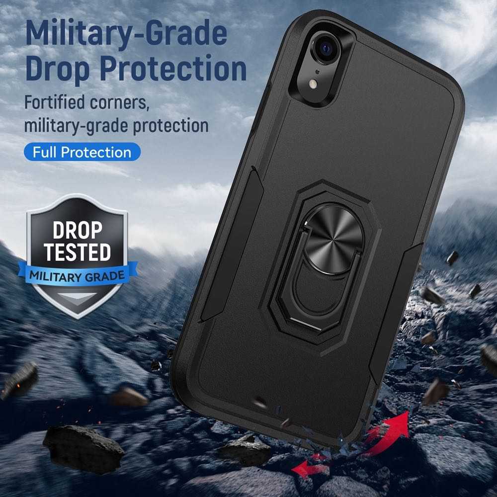 iPhone XR Case Secure Magnetic Armor Shockproof - Black