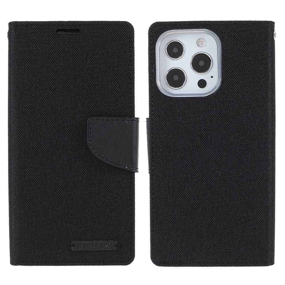 Best Mercury Canvas iPhone 13 Pro Max Wallet Case - Black
