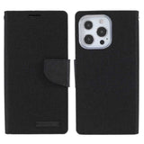 Best Mercury Canvas iPhone 13 Pro Max Wallet Case - Black