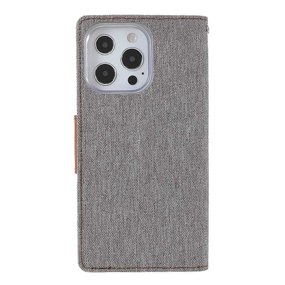 iPhone 13 Pro Max Case MERCURY Canvas Diary PU Leather - Grey