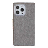 Best Mercury Canvas iPhone 13 Pro Max Wallet Case - Grey