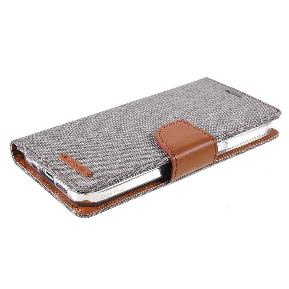 iPhone 13 Pro Max Case MERCURY Canvas Diary PU Leather - Grey