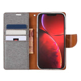 Best Mercury Canvas iPhone 13 Pro Max Wallet Case - Grey