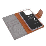 Best Mercury Canvas iPhone 13 Pro Max Wallet Case - Grey